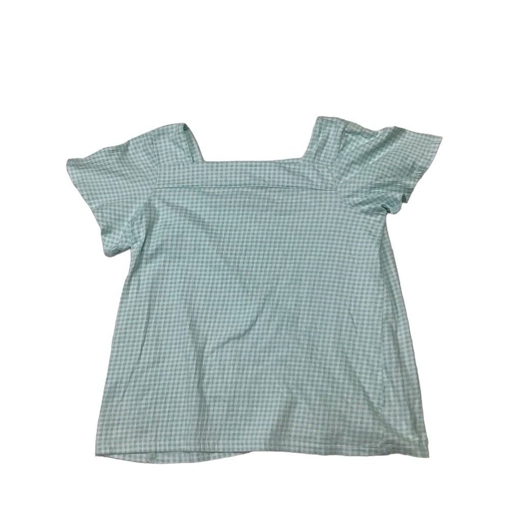 Lands’ End Women’s Teal Green Plaid Top Sz Large - Picture 2 of 6